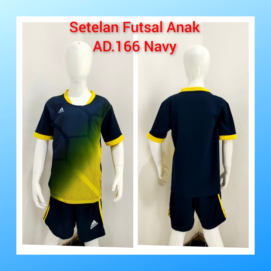 Kaos futsal anak laki-laki jersey sepak bola baju celana setelan jersy perempuan stelan t-shirt outfit seragam kostum olahraga casual suit pakaian jarsey oblong apparel sports jersi soccer ST.AD166 navy