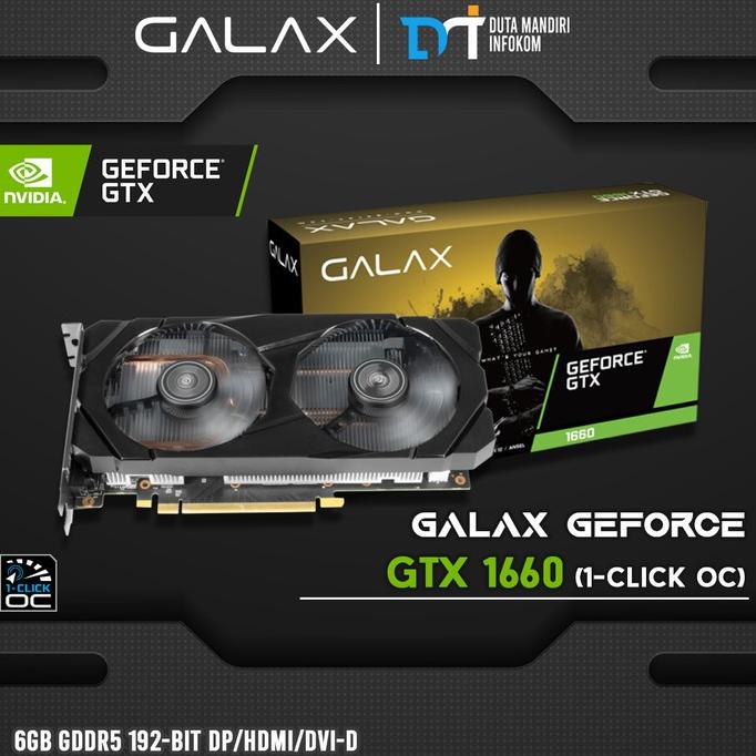 Galax GeForce GTX 1660 6GB DDR5 (1-Click OC) 192Bit - Dual Fan
