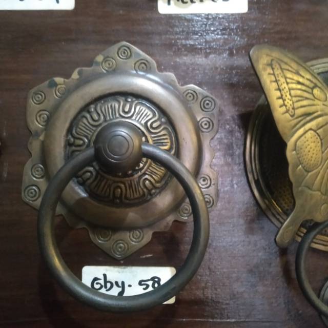 Handle Pintu Rumah Pagar Kuningan Antik Murah Gebyok 058