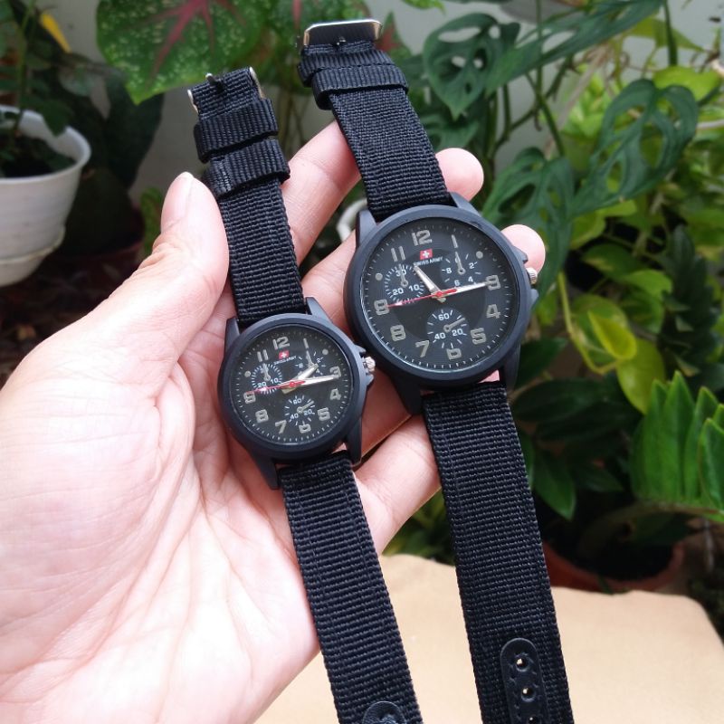 Jam Tangan Army  Pasangan Tali Kanvas