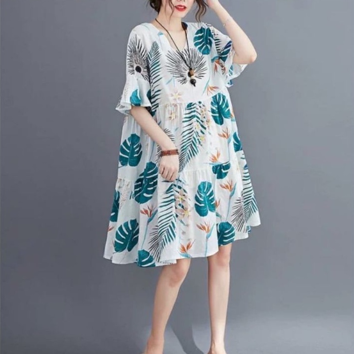53009 Baju mini dress gaun pesta loose terusan Korean style wanita import baju mini dress gaun pesta