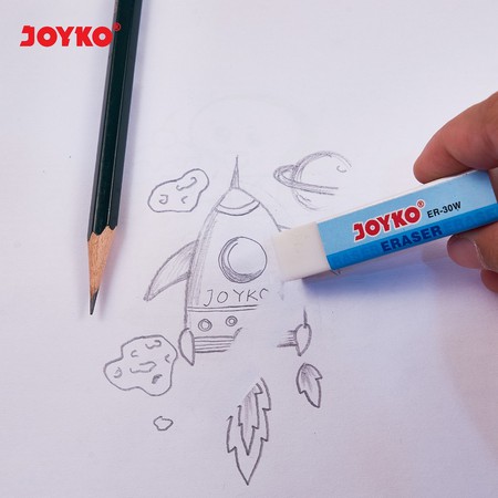 ( Ecer - 1 Pc ) JOYKO - PENGHAPUS PENSIL - PENCIL ERASER 526 B40BL / B40P / EB30 / ER30W BLACK WHITE BIG SMALL