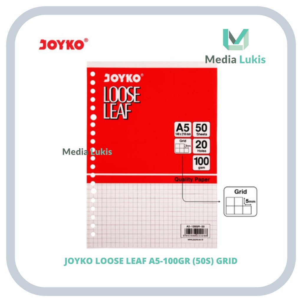

JOYKO LOOSE LEAF A5-100GR (50S) GRID