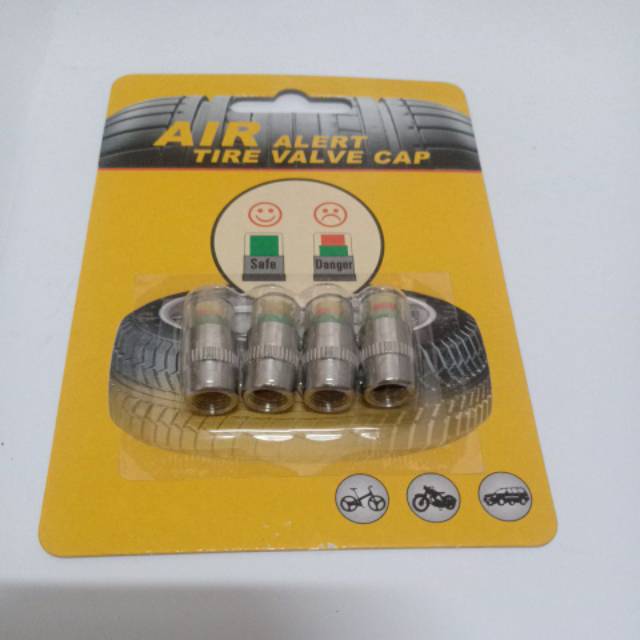 PENTIL BAN MOBIL MOTOR SEPEDA AIR ALERT TIRE VALVE CAP