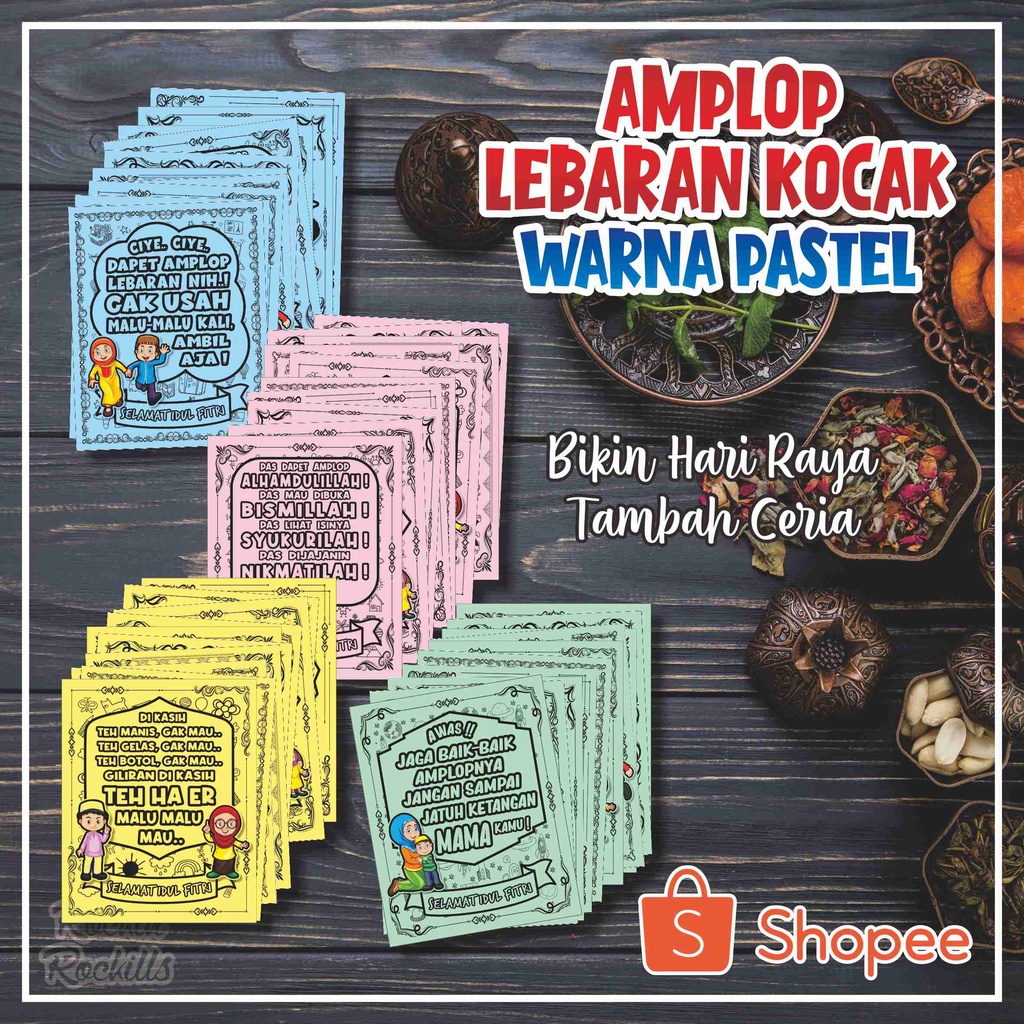 

Amplop lebaran Kocak Warna Pastel (isi 10 pcs)