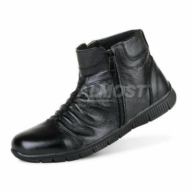 100% KULIT ASLI SEPATU BOOTS FASHION FULL LEATHER ALMOST SKIENZ COSMIC ZIPPER BOOTS SLETING ZIPPER