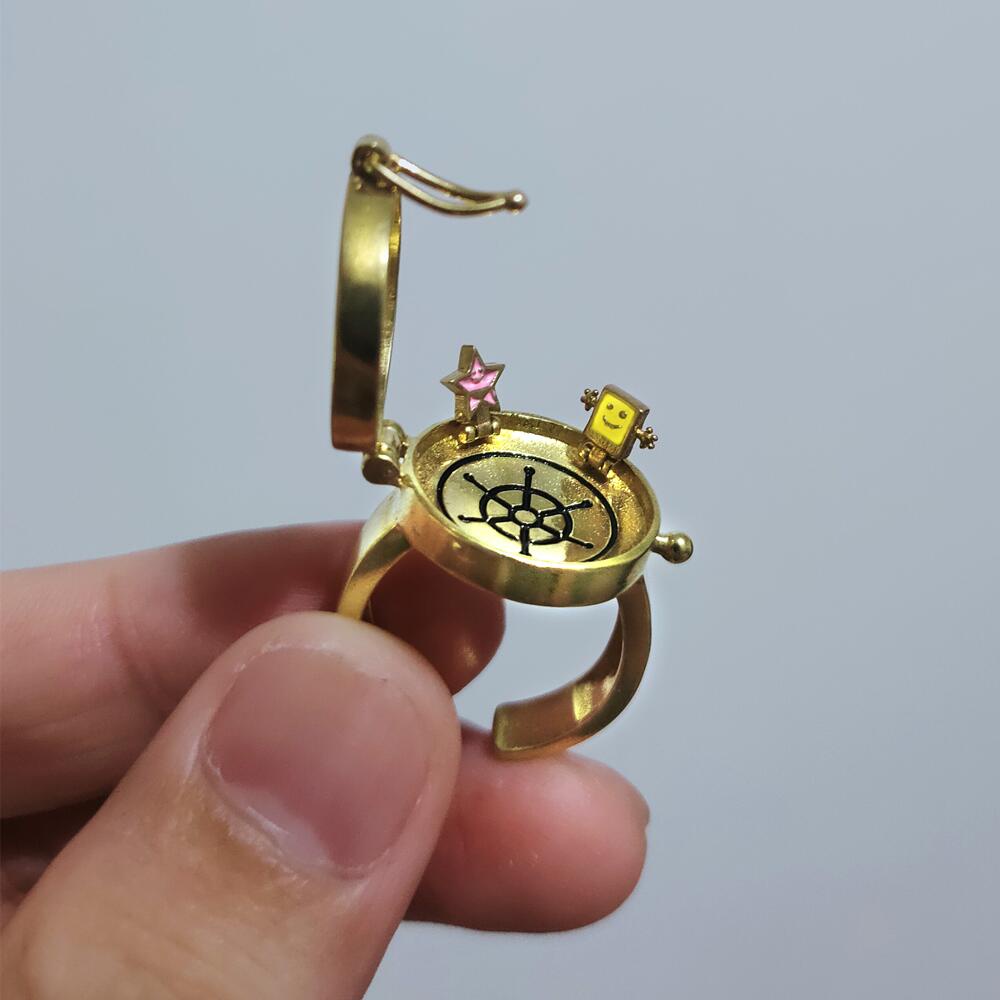 2022 Cincin Pasangan / Pria / Wanita Desain SpongeBob SquarePants Gaya Trendy Adjustable Untuk Hadiah / Pesta