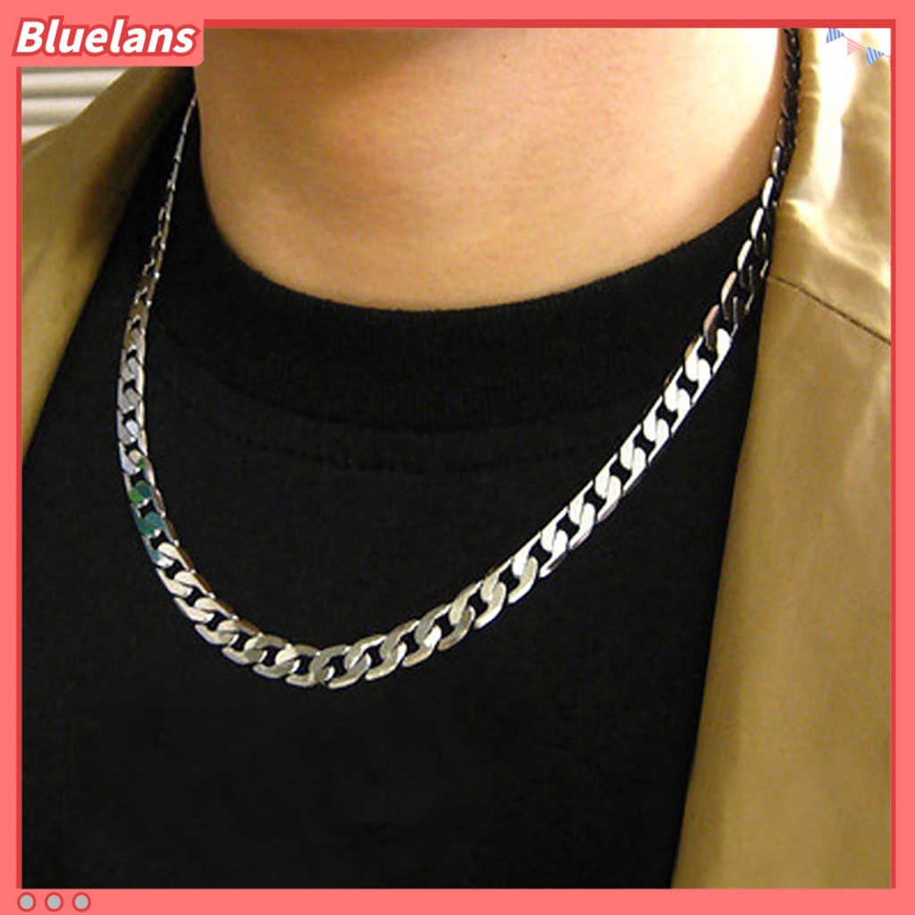 Bluelans Men Fashion Twist Oblate Wide Chain Necklace Gift Jewelry Accessories Club