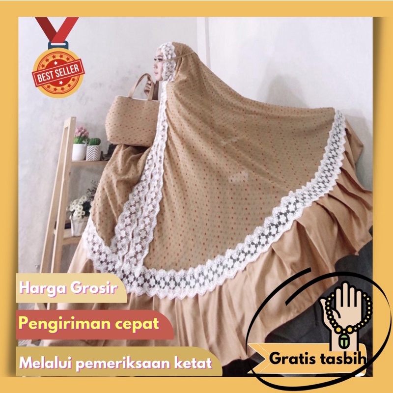 MUKENA DEWASA RUBIAH KATUN PARIS SWAROVSKI/ MUKENAH/ MUKENA MURAH/ MUKENA JUMBO/ MUKENA PRADA MELATI