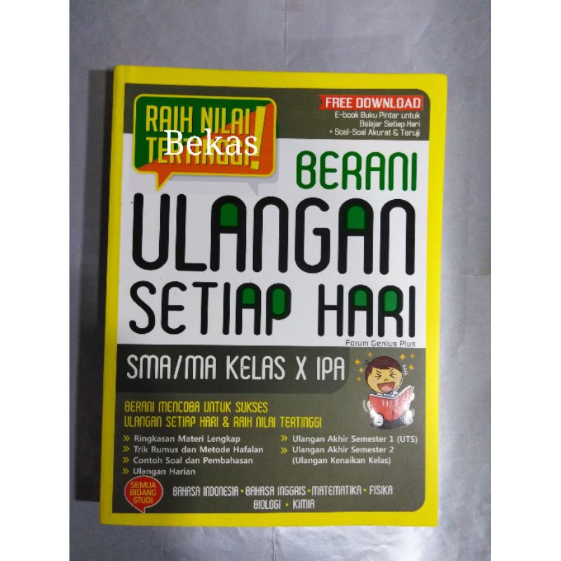 Buku Ulangan Harian Sma Ma Kelas X 1 Soal Dan Pembahasan Ipa Uas Ukk Kimia Fisika Matematika Biologi Shopee Indonesia