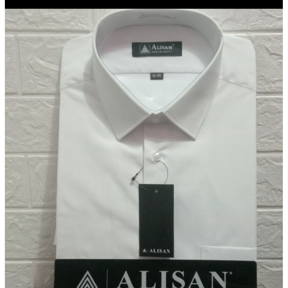 Kemeja Alisan Putih Lengan Pendek Reguler ( ORIGINAL  Alisan )