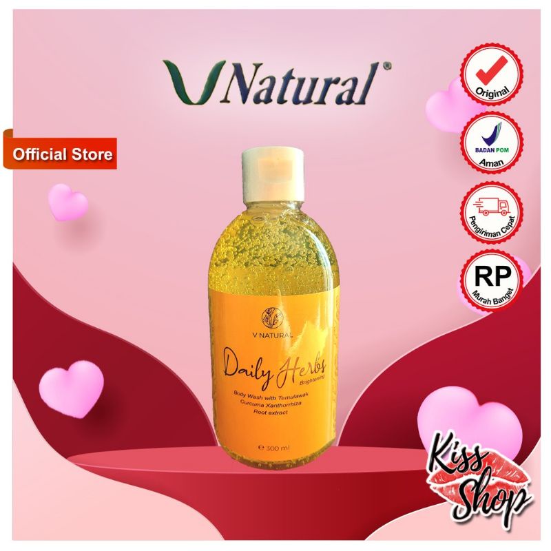 V NATURAL BODY WASH BPOM ORIGINAL 300ML SABUN MANDI