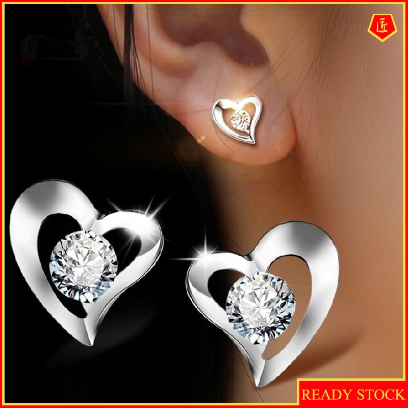[Ready Stock]Women's Fashion Silver Anti-Allergy Stud Earrings