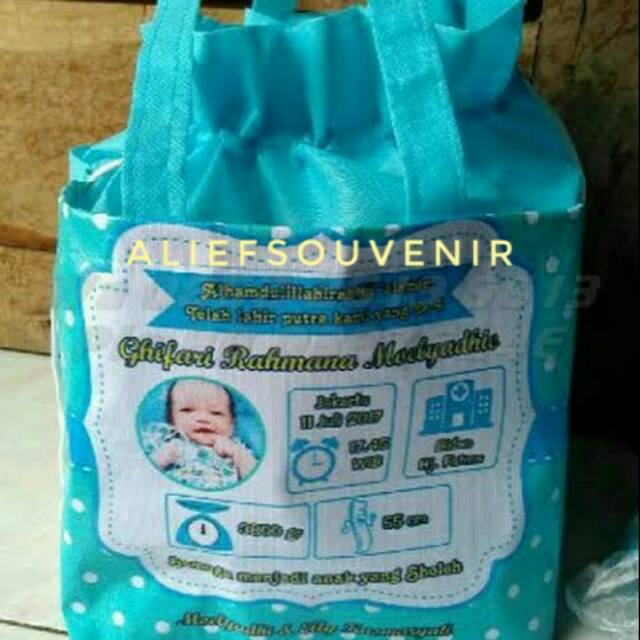 

Tas goodiebag aqiqah tas hajatan tas serut kombinasi MMT