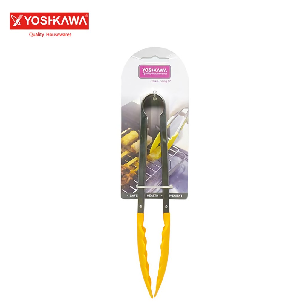 

YOSHIKAWA Capitan Steel Karet Cake Tong Penjepit Makanan EVL-AC52B001-9 Orange