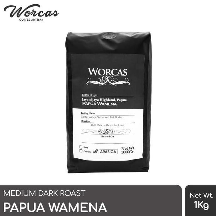 

Kopi Arabica Papua Wamena 1 Kg (Biji/Bubuk) | Worcas Coffee - KOPI BIJI