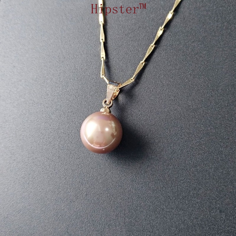 Retro Elegant Natural Freshwater Pearl Pendant Rose Gold Necklace