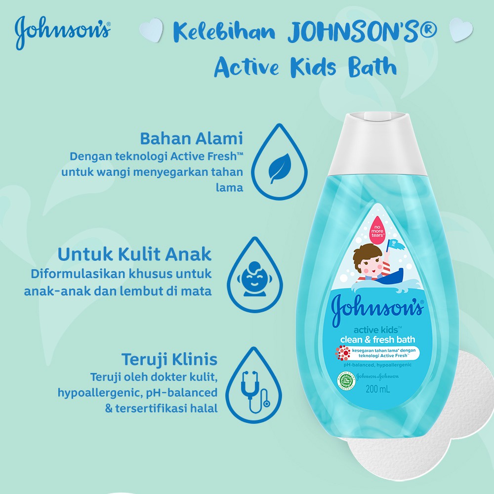 JOHNSON'S Active Fresh Baby Bath-Sabun Anak-Anak 200ml