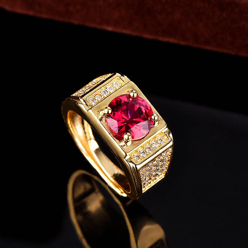 Pt950 Cincin Lelaki Ruby Asli Untuk Pria