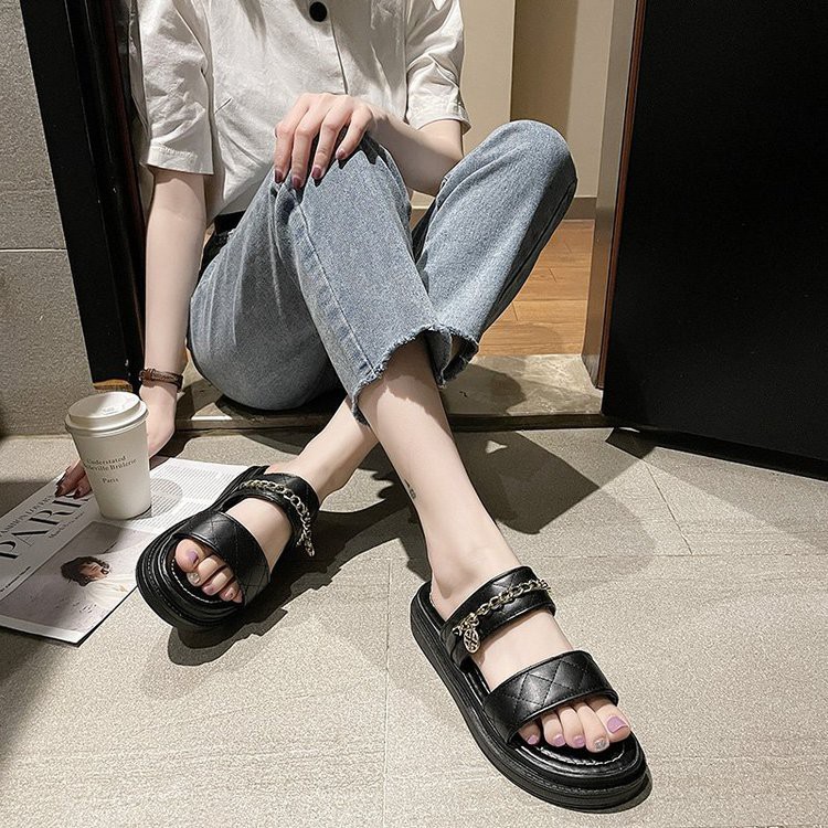 RYX - Pelle Scarpe Sandal Tebal Wanita Fashion Casual - Ori Import