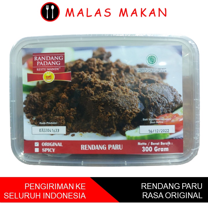 

Rendang Paru Rasa Original Restu Mande Rendang Padang 300gr