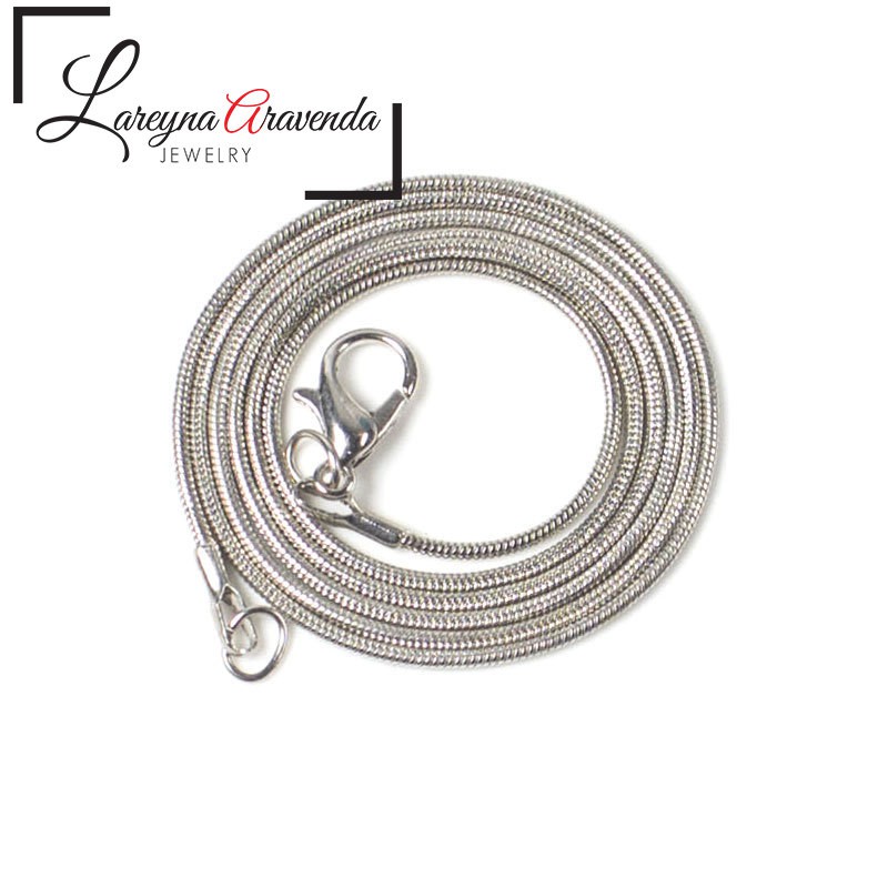 Kalung Pria Wanita Bahan Titanium Anti Karat Seumur Hidup Model Belut RT002