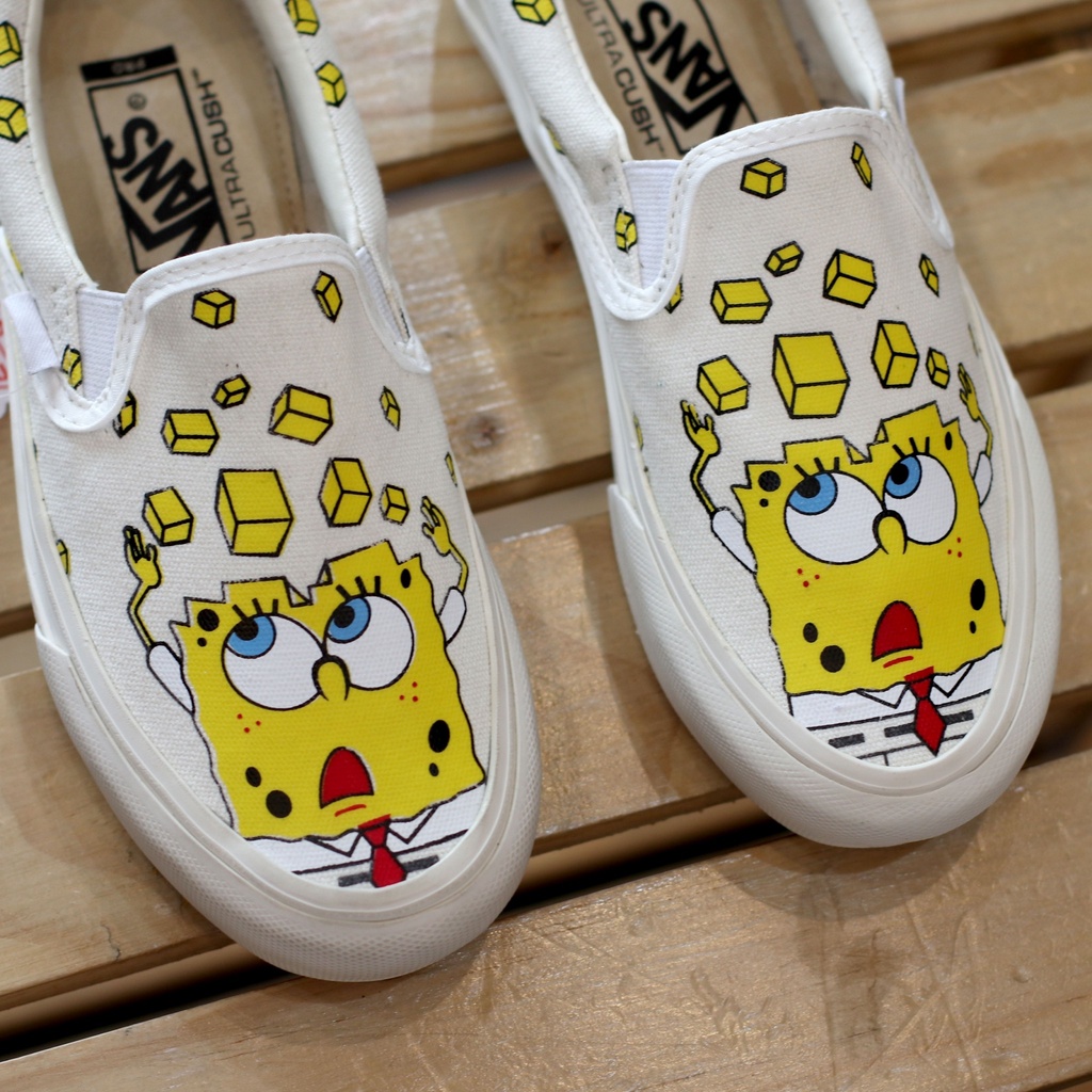 SEPATU KETS TERBARU SLIP ON VAULT OG X SPONGEBOB