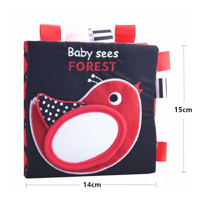 SQUARE CONTRAST SOFT BOOK buku bantal bayi | soft book baby | buku kain edukasi bayi