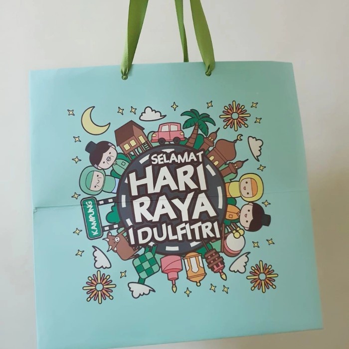 

(TERLARIS) Paperbag Motif Idul Fitri Lebaran "Hari Raya" Uk. 26X26X26Cm