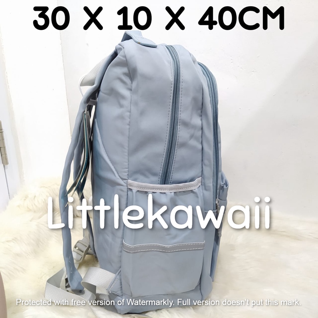 LK/Tas Ransel Laptop Backpack Parasut Sekolah Fashion Anak Remaja Smile Emoticon Gantungan Import