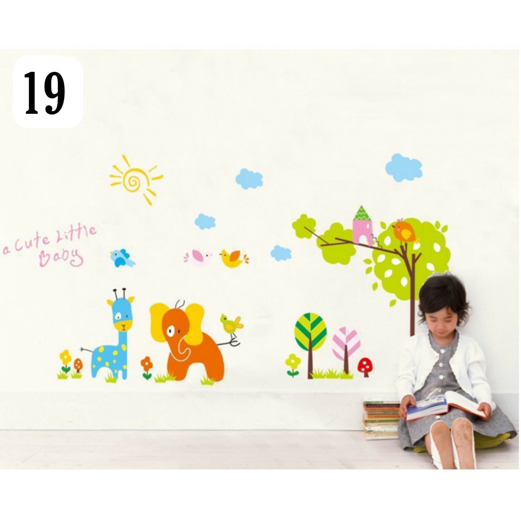 Reliza LIVE Wall Sticker Animal Hewan Anak Study Planet Luar Angkasa Stiker Dinding LDR51