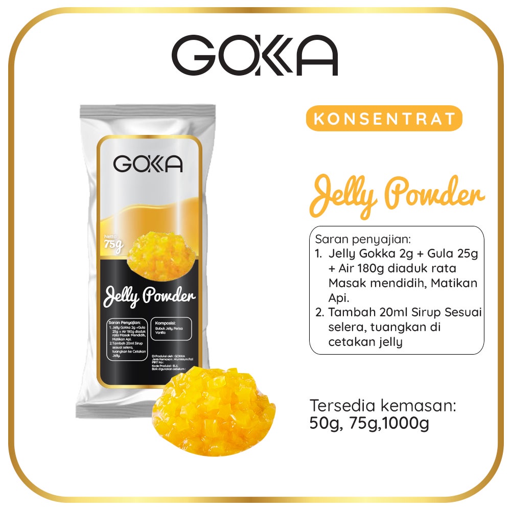 

Bubuk JELLY Bahan Premium ( Plain / Tanpa Gula ) 50gr