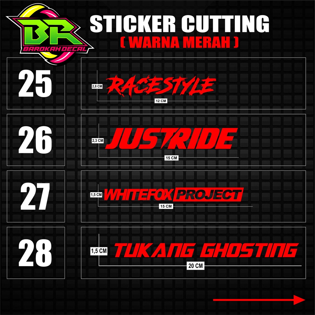 Sticker Cutting Stiker Motor Variasi mrh (Harga per 1 pcs)