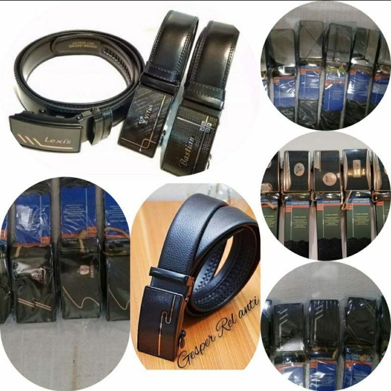 Ikat Pinggang Pria Sabuk Gesper Pria Belt Hitam Polos RELL DOFF