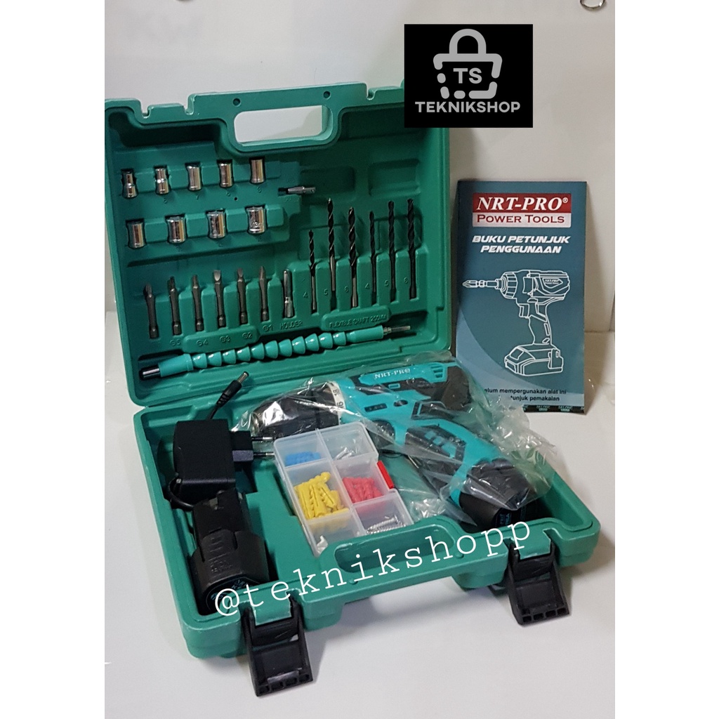 BOR BATERAI NRT PRO 12V / CORDLESS DRILL 10MM DC 330 SET / BOR TANGAN BATERAI BATTERY / BOR CAS / BO
