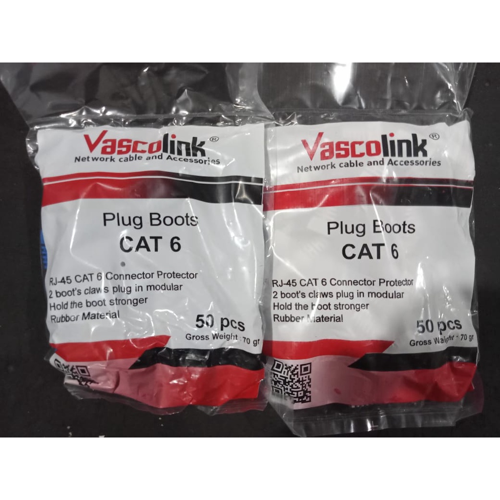 Plugboot Vascolink Plug Boot RJ45 Cat.6 warna RANDOM | Cat6 untuk konektor RJ45 | Karet Pelindung Sarung RJ45