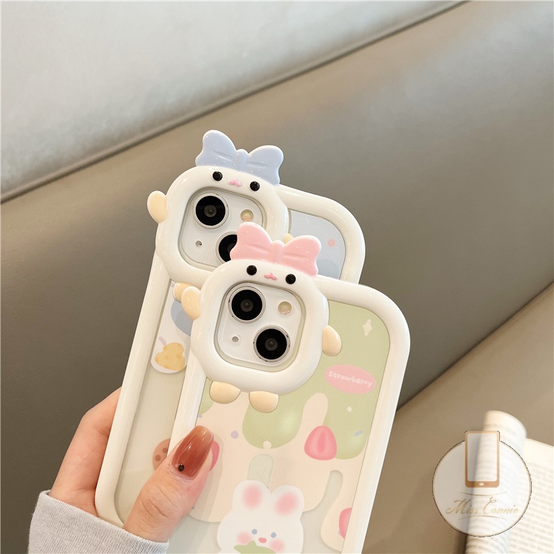 Soft Case TPU Desain Kelinci Beruang 3D Untuk IPhone 6 6S 7 8 Plus 11 13 12 Pro MAX XR 14 Plus Pro MAX X XS MAX SE