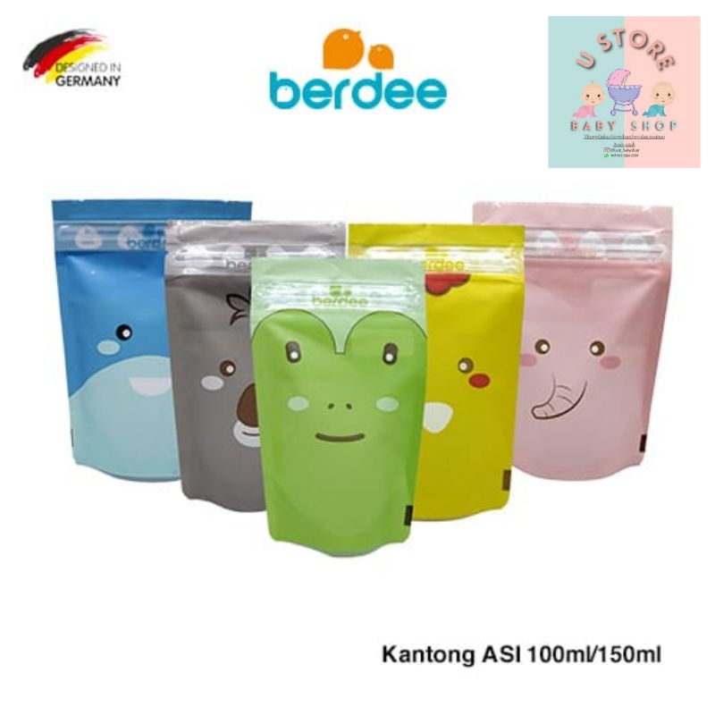 Kantong Asi Berdee Baby Plastik Asip 100ml Extra 20%  Breastmilk storage bag 100ml, 150 ml isi 30 pcs