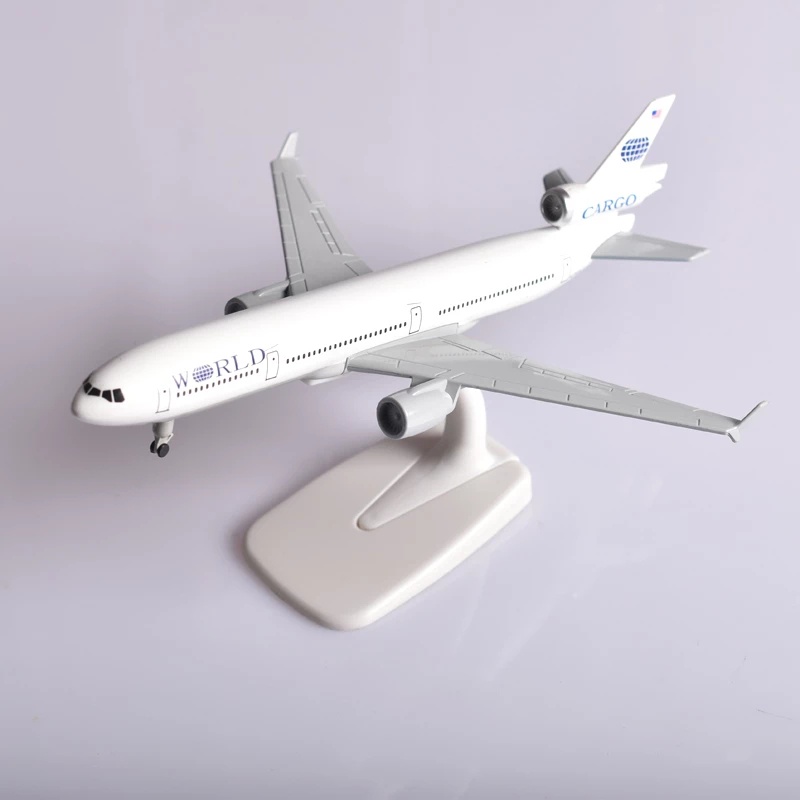 Md-11 KLM Mainan Pesawat Terbang Amerika Kargo Airlines Diecast MD11 Bahan Alloy Dengan Roda Pendaratan