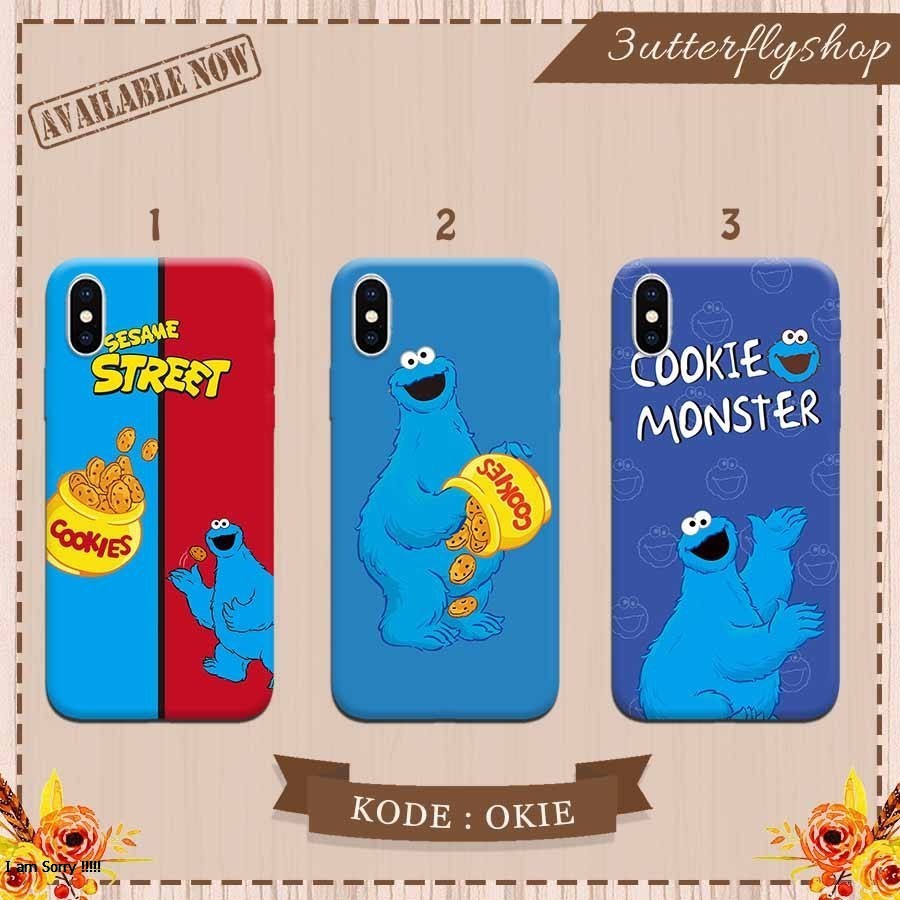 Cookie Monster Sesame Street casing case Oppo Vivo Realme Redmi Xiaomi Samsung Iphone