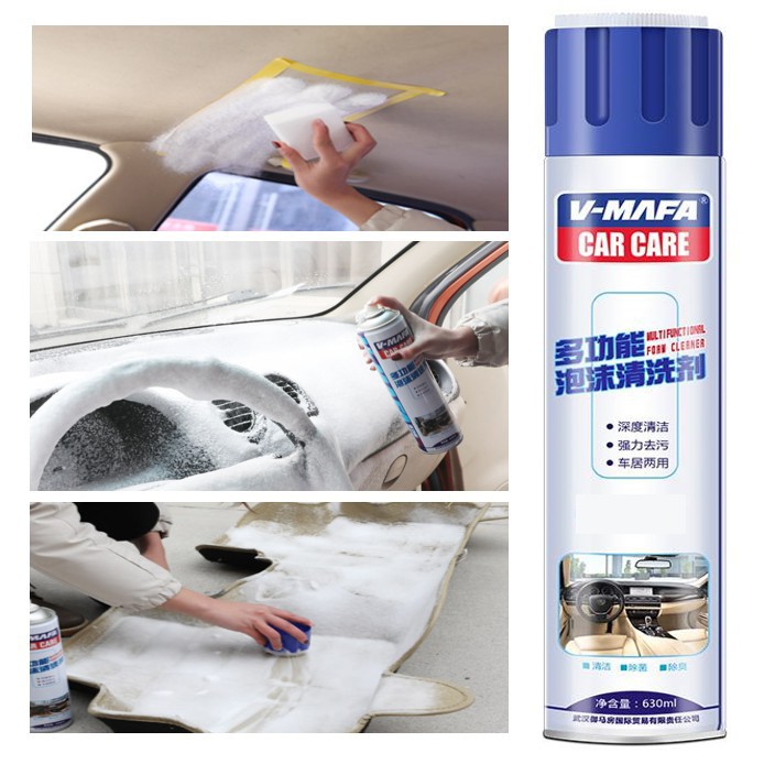 Foam Cleaner Multifungsi/Pembersih interior mobil/Multifunctional foam cleaner/V MAFA CAR CARE/Car foam cleaning/Pembersih Interior Mobil/Dry Cleaner Agent Tanpa Air/All Clear Interior Mobil Foam Pembersih Serbaguna