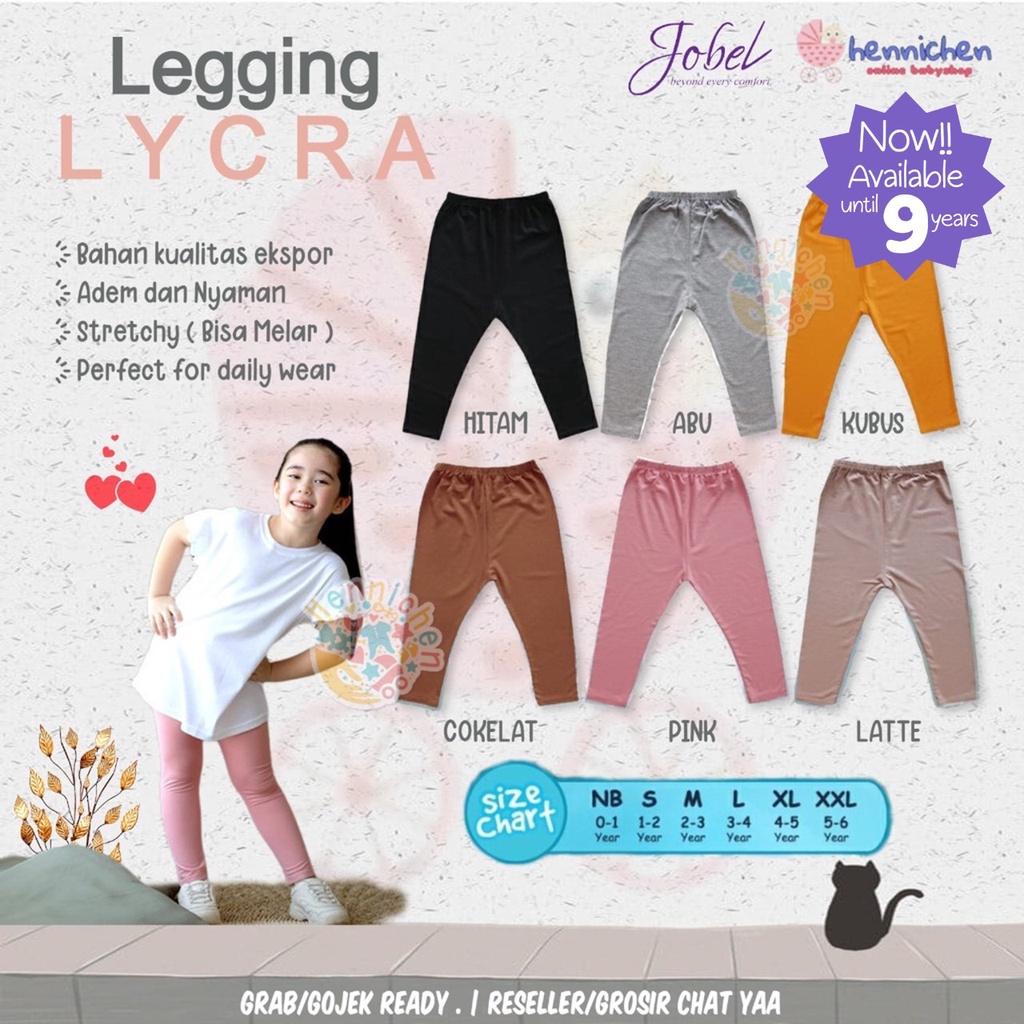 1Pcs Lycra Legging Kazel Jobel LEGGING BAYI LEGGING ANAK BAHAN LEMBUT 0-5 TAHUN