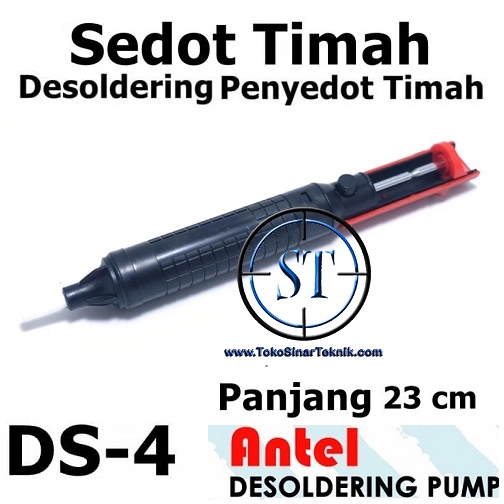 Sedotan Timah DS-4 Solder Sucker Penyedot Sisa Soldering Desoldering Pump Sucker Timah Patri Tuas Besi Body Plastik Tebal DS4 DS 4 Kulitas Bagus dan Kuat