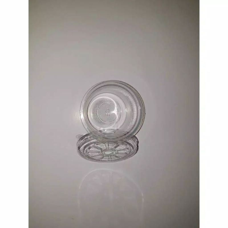 Mangkok Cup Puding Jelly / Es Krim Plastik kecil Sambal kecil Cup Ukuran 100ml isi 50pcs + Tutup