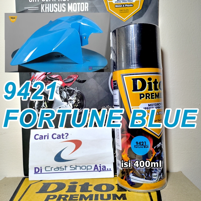 Cat Pilox Diton Premium Fortune Blue 9421 400cc Warna Biru sepeda motor mobil helm pylox pylok pilok