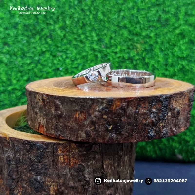 Cincin kawin emas putih+ perak