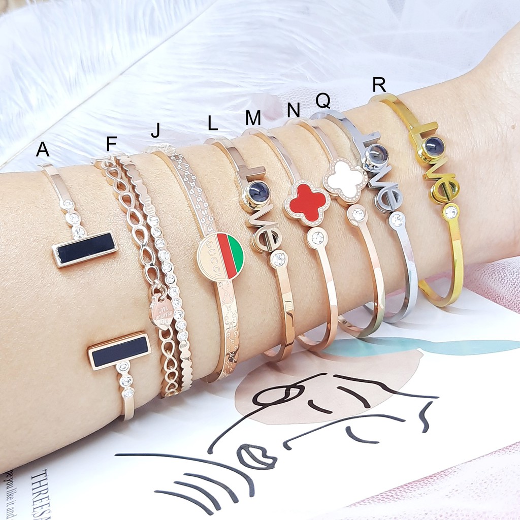 Gelang Titanium Kdrama Kpop Bangle Rose Gold Korea Style - BB522