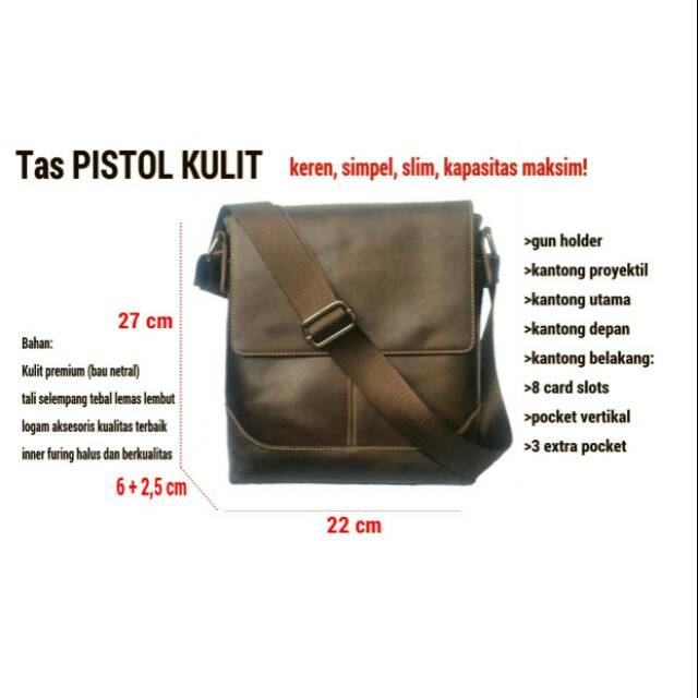 Tas pistol kulit asli leather bag keren
