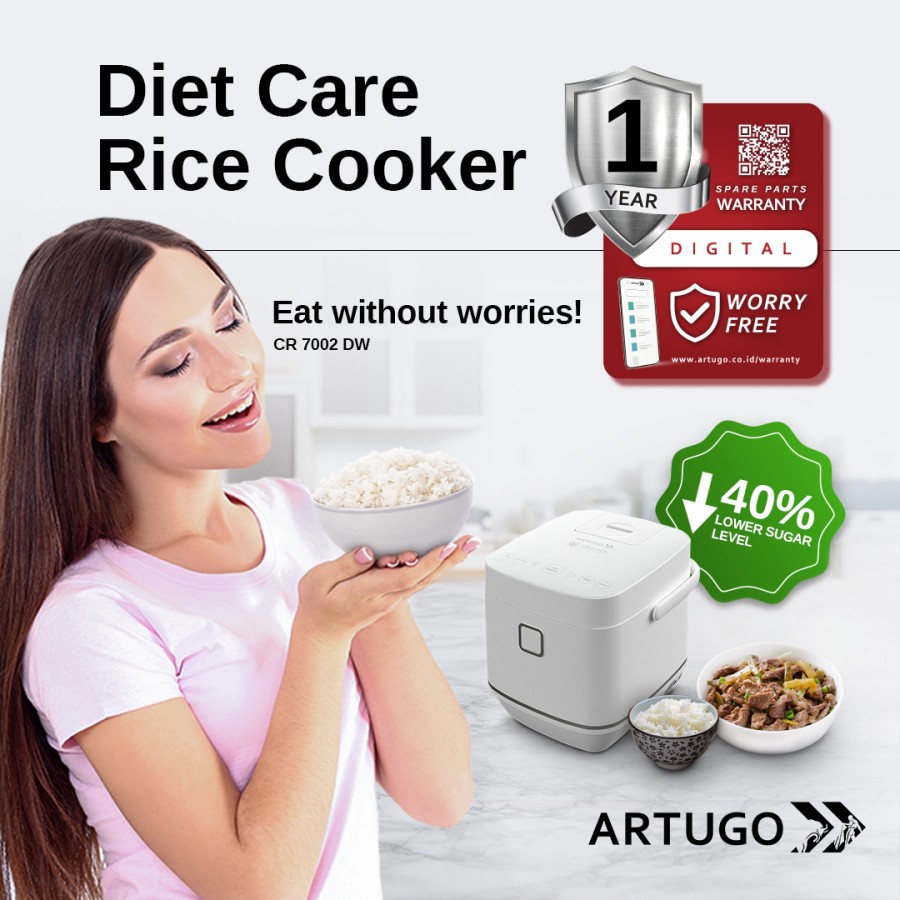 Artugo Low Carbo Rice Cooker CR 7002 DW / CR7002DW