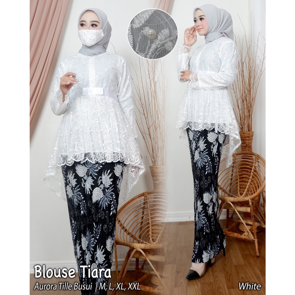 Kadai.baju / Kebaya blouse tiara / Kebaya wisuda / Kebaya brukat / Tunik brokat / Size M L XL XXL